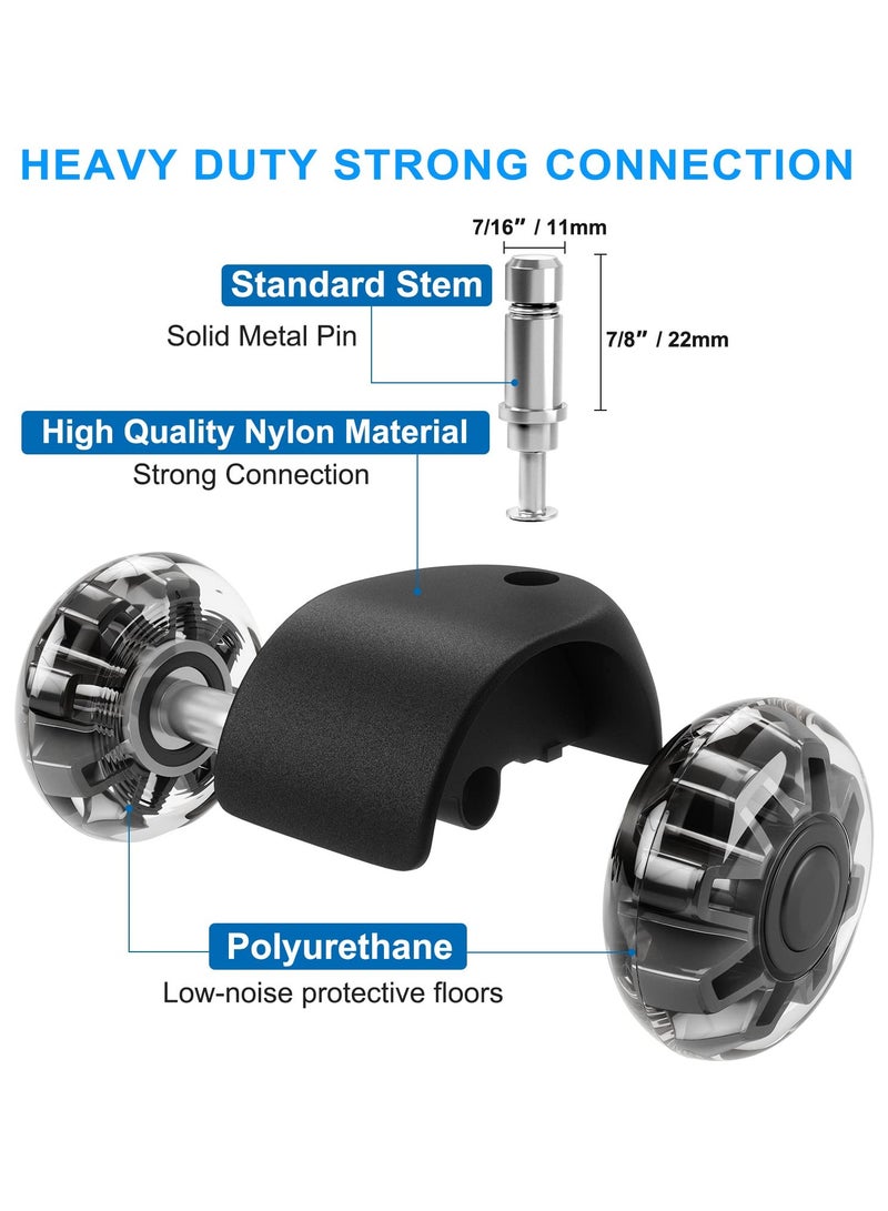 Set of 5 Office Chair Caster Wheels,Heavy-Duty Chair Wheels Support 2200lbs,Mute Rubber Chair Casters for Hardwood Floors and Carpet,2 Inch Universal Fit,Black