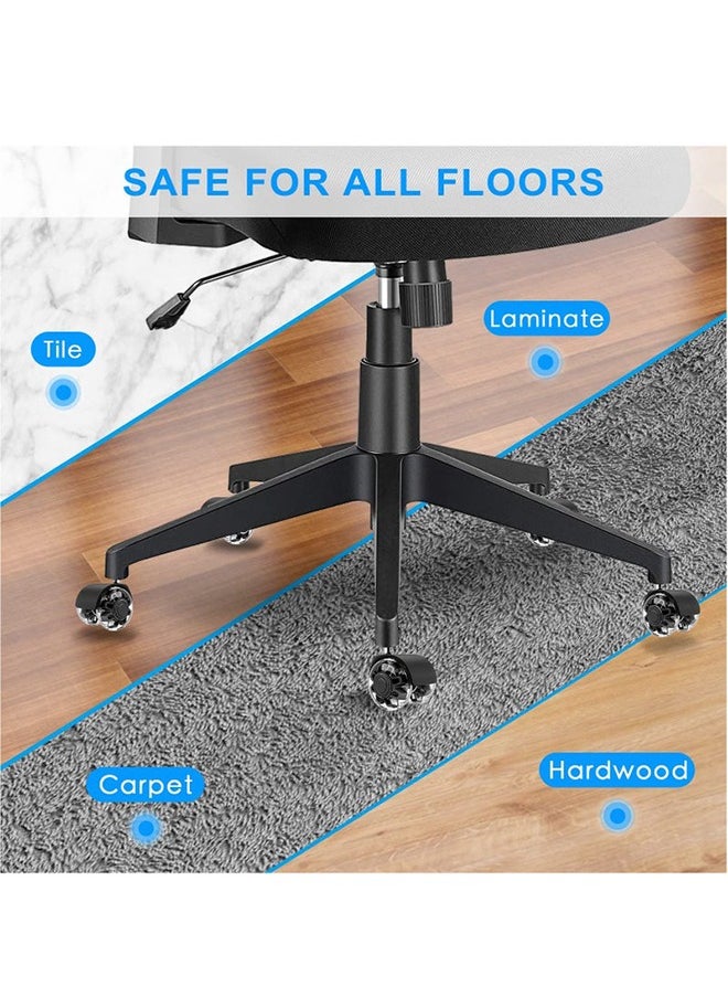 XiuWoo Set of 5 Office Chair Caster Wheels,Heavy-Duty Chair Wheels Support 2200lbs,Mute Rubber Chair Casters for Hardwood Floors and Carpet,2 Inch Universal Fit,Black  - Image 3