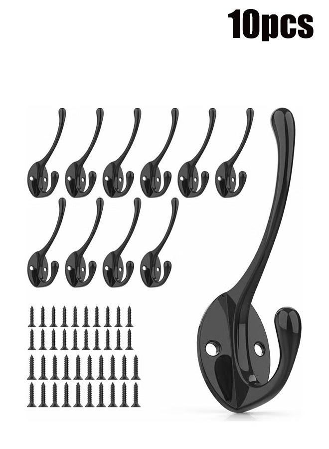 واي جيه خطافات جدارية لتعليق الملابس 10 قطع خطاف معدني من الصلب لتثبيت المعاطف، خطافات حائط فردية قوية مع 20 مسمار لتثبيت المناشف والمفاتيح والرداءات والمعاطف والأوشحة والحقائب. - Image 1