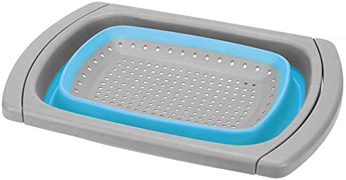Mishrit Silicone Kitchen Collapsible Over The Sink Vegetable, Fruit Colanders Folding Strainers with Extendable Handles for Kitchen. - Image 1