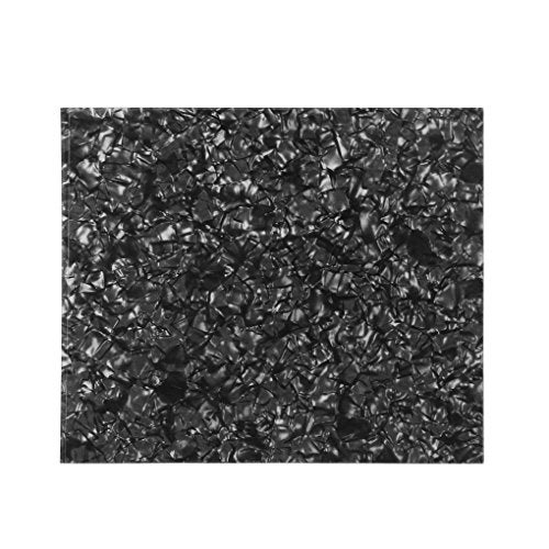 FLEOR 20x17cm Acoustic Pickguard Blank Material Self Adhesive Guitar Pick Guard Scratch Plate Sheet, Black Pearl - Image 1