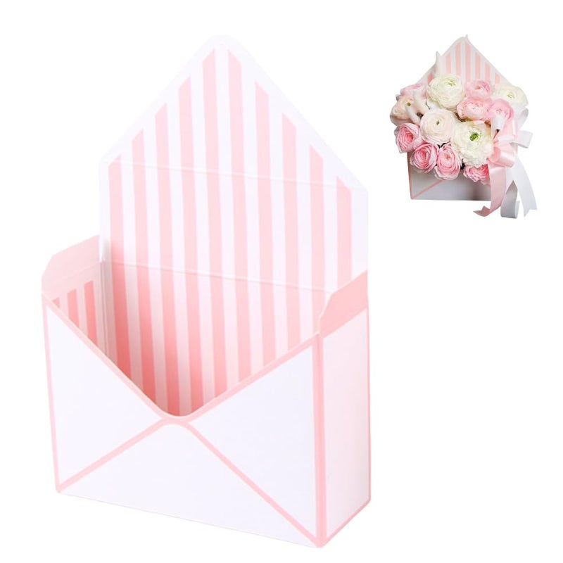 BBJ WRAPS Envelop Flower Wrapping Paper Box Florist Bouquet Packaging Boxes for Floral Arrangement Supplies, 5 Counts, 7.9 x 2.8 x 5.7 Inch (Pink) - Image 1
