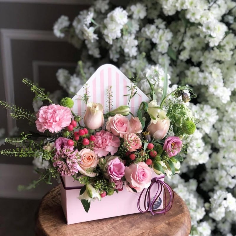 BBJ WRAPS Envelop Flower Wrapping Paper Box Florist Bouquet Packaging Boxes for Floral Arrangement Supplies, 5 Counts, 7.9 x 2.8 x 5.7 Inch (Pink) - Image 4