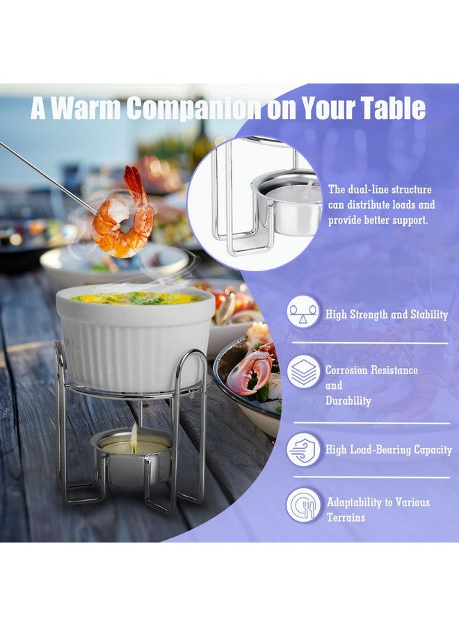 Artestia 4 Pieces Butter Warmers for Seafood, Ceramic Butter Melting Pot with 4 Tea Light Candles, Crab Boil Party Supplies -Dishwasher Safe, Microwave Safe, Oven Safe(White) - Image 3