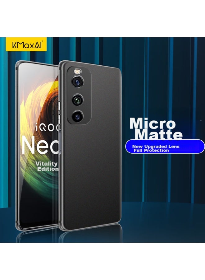Kmaxai Phone Case For Vivo Iqoo Neo5 Vitality Edition/neo3, Upgraded Lens Protection, Full Coverage Anti-scratch Anti-drop Tpu Frosted Soft Shell, Black - Image 1