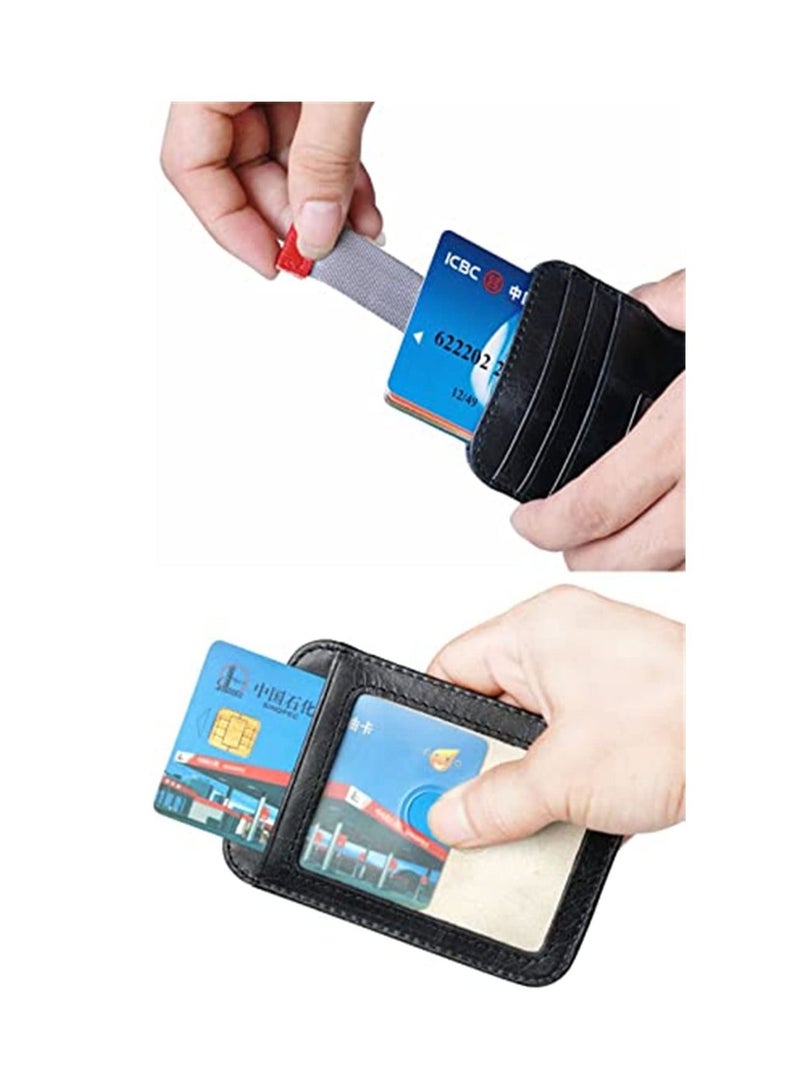 Y&D Minimalist Wallet, Slim Leather Wallet for Men Women, Credit Card Holder RFID Blocking Front Pocket Gift Husband Dad Wife Boyfriend Money Clip (Black)  - Image 5