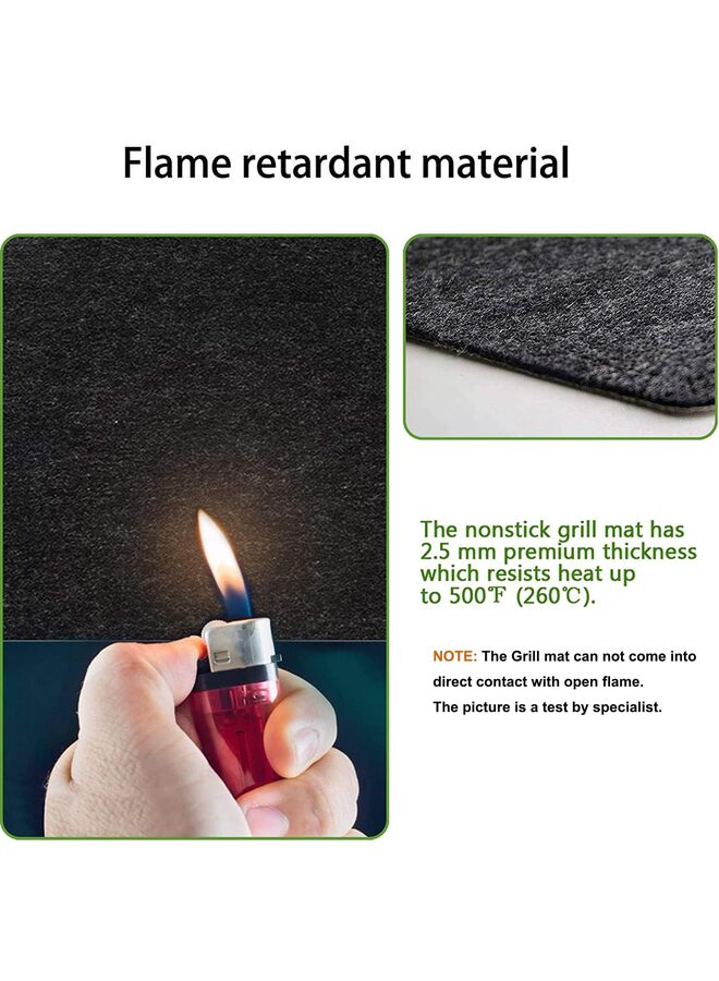 48''*36'' Under Grill Mat, BBQ Grill Splatter Pad, Double-Sided Fireproof Oil-Proof Grill Pad, Deck and Patio Protective Mat, Waterproof BBQ Protector, Washable Floor Mat - Image 3