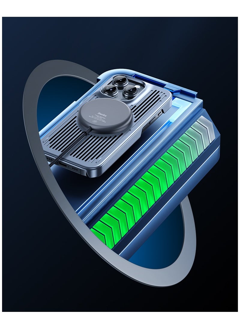 Benks - Benks MagClap Biliz Cooling Case for iPhone 15 Pro Max Magnetic Suction Charging with Shell, light and portable Grey Colour - Image 1