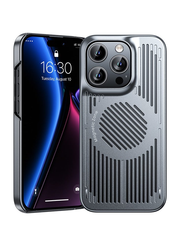 Benks - Benks MagClap Biliz Cooling Case for iPhone 15 Pro Max Magnetic Suction Charging with Shell, light and portable Grey Colour - Image 1