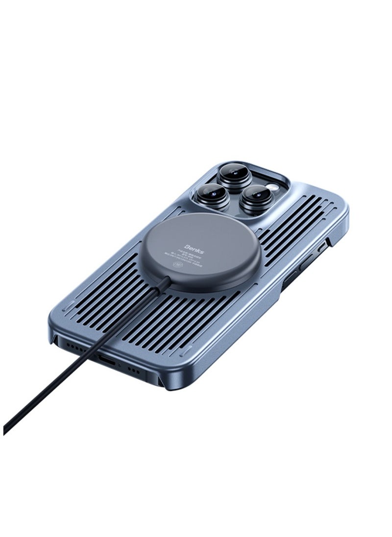 Benks - Benks MagClap Biliz Cooling Case for iPhone 15 Pro Max Magnetic Suction Charging with Shell, light and portable Grey Colour - Image 1