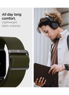 Spigen Lite Fit Band for Apple Watch Ultra 49mm, Series 8 /7 45mm and Series 6/SE2/SE/5/4/3/2/1 44mm/42mm Nylon Solo Loop - Khaki  - Image 4