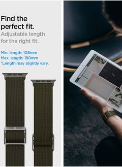 Spigen Lite Fit Band for Apple Watch Ultra 49mm, Series 8 /7 45mm and Series 6/SE2/SE/5/4/3/2/1 44mm/42mm Nylon Solo Loop - Khaki  - Image 5