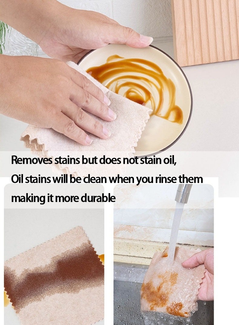 Scrub Cloth - 10 pieces Loofah Dish Towels Highly Absorbent Lint Free Scratch Free Dish Rags Wiping Dish Towels Drying Dish Cloths Washable Reusable Dish Towels Cleaning Towels Kitchen Rags for Home. - Image 2