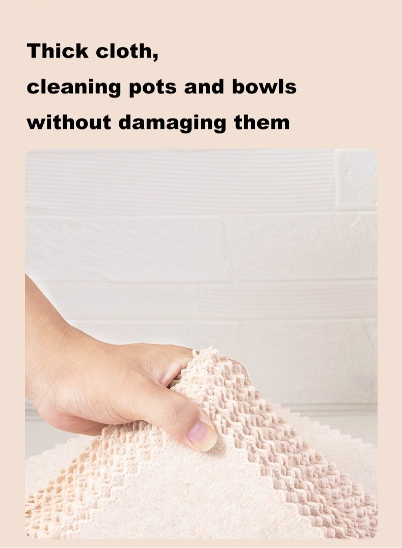 Scrub Cloth - 10 pieces Loofah Dish Towels Highly Absorbent Lint Free Scratch Free Dish Rags Wiping Dish Towels Drying Dish Cloths Washable Reusable Dish Towels Cleaning Towels Kitchen Rags for Home. - Image 3