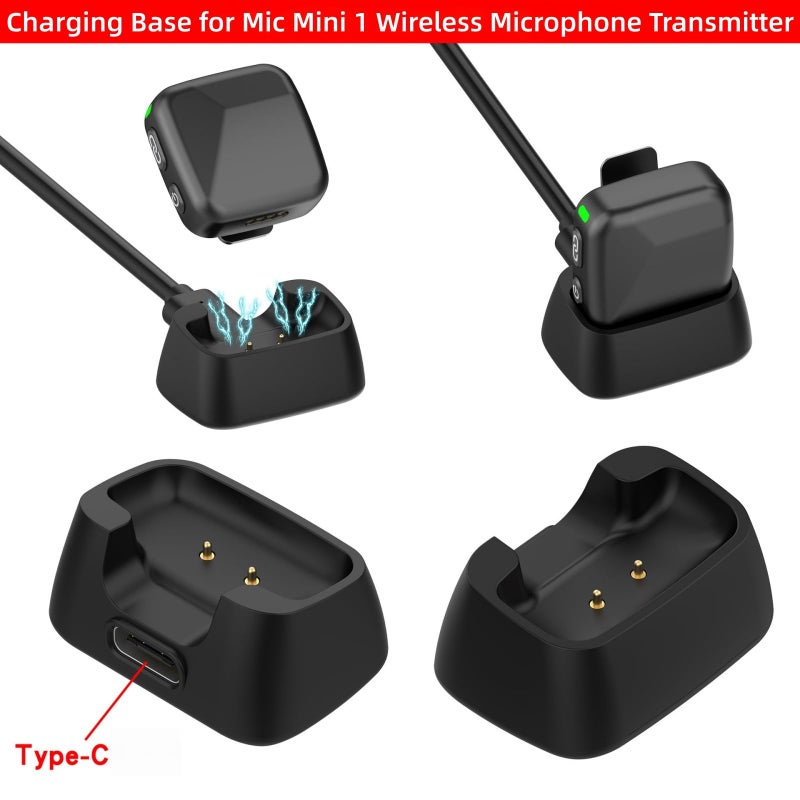 قاعدة شحن متوافقة مع جهاز إرسال DJI Mic Mini، محطة إرساء مغناطيسية مع كابل Type-C، شاحن بديل محمول للميكروفون، ملحق تصوير فيديو - Image 2