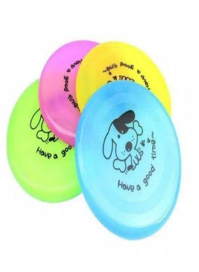 Dog Frisbee Toy for Small, Medium,or Large Dogs Soft Natural Plastic Disk for Safety Best Color Toys for Dogs Aerodynamic Design for Outdoor Flight 7.9 Inch - Color May Vary (Single)