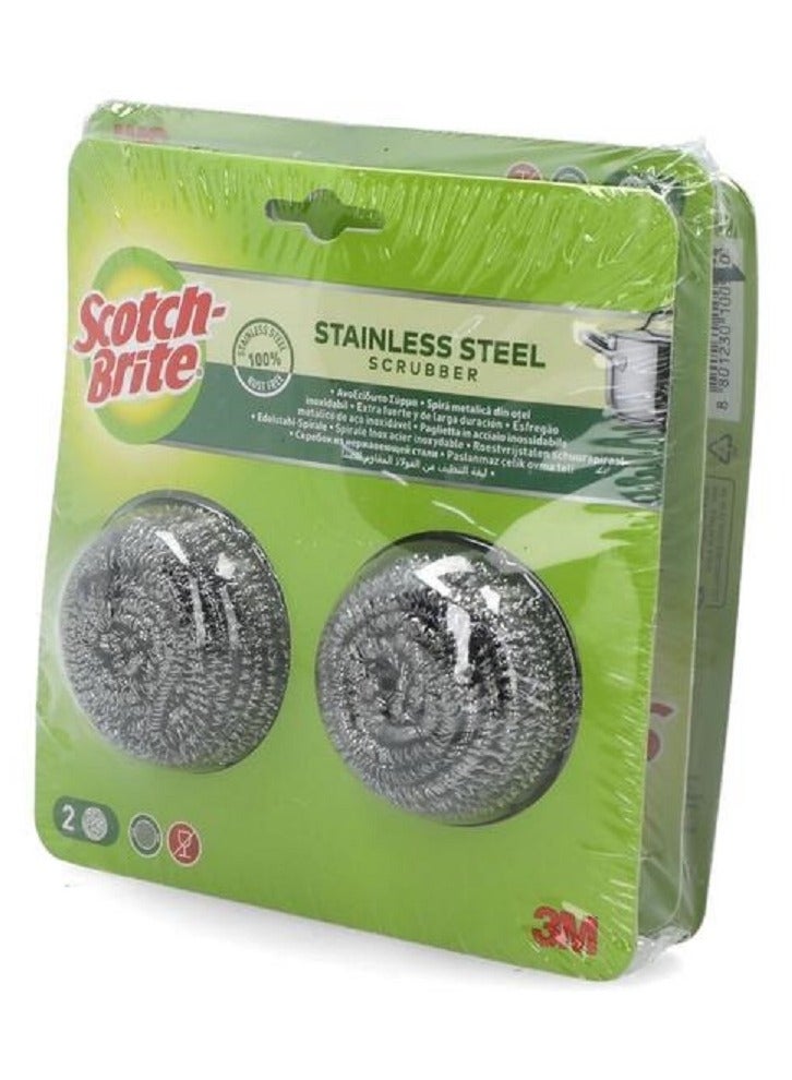 Scotch Brite Stainless Steel Spiral Utensil Scrubber Silver - Image 2