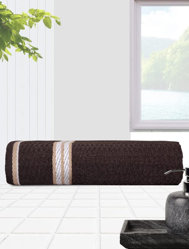 Athom Trendz Athom Living Popcorn Textured Solid Bath Towel Brown 67x137 cm Pack of 1 - Image 2