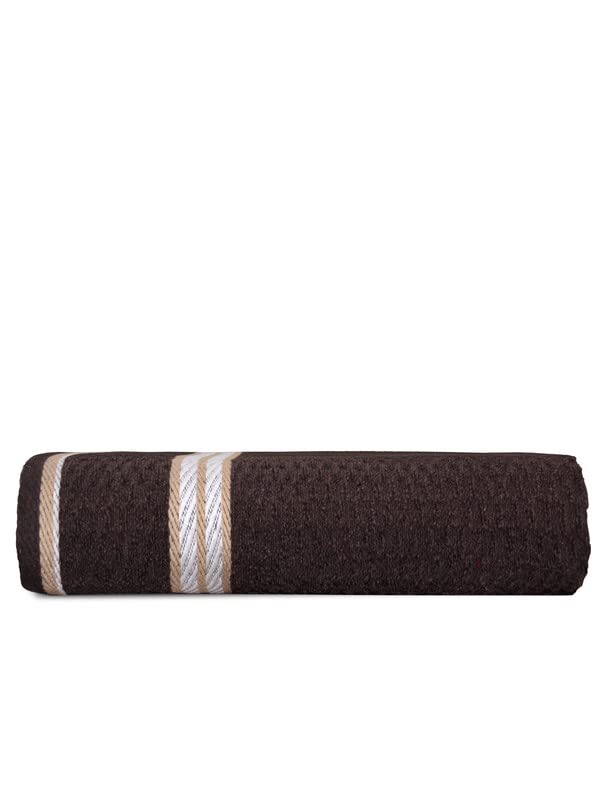 Athom Trendz Athom Living Popcorn Textured Solid Bath Towel Brown 67x137 cm Pack of 1 - Image 3