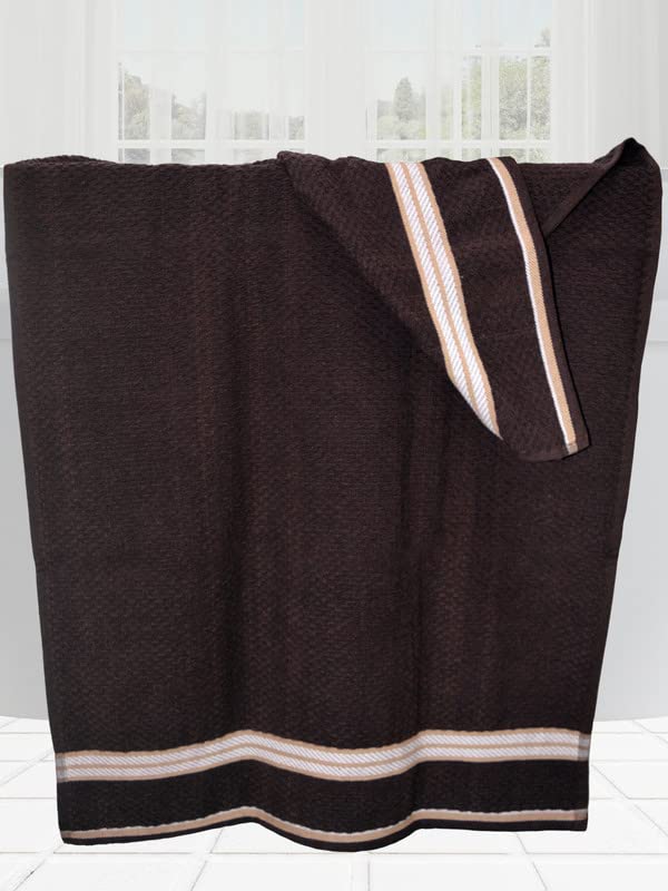 Athom Trendz Athom Living Popcorn Textured Solid Bath Towel Brown 67x137 cm Pack of 1 - Image 4