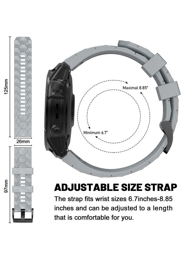 MYSNBKN Compatible with Garmin Fenix 7X Band 26mm Width Soft Watch Straps Sport Bands Replacement for Fenix 7X/Fenix 6X/Fenix 6X Pro/Fenix 5X/Fenix 5X Plus/Fenix 3/Fenix 3 HR Smartwatches - Image 2
