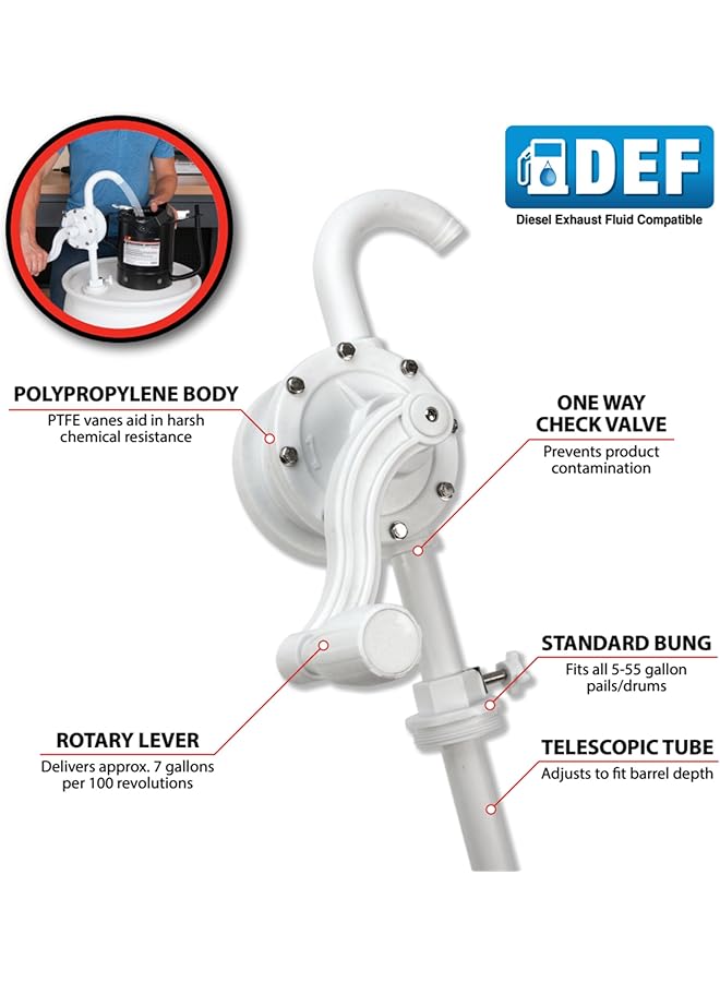 Performance Tool W54285 Def (Diesel Exhaust Fluid) Rotary Barrel Pump For 55 Gallon Drums - Image 2