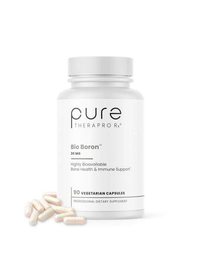 Pure TheraPro Rx Bio Boron, 30mg/Capsule, 90 Capsules, Bororganic Glycine Boron Supplements for Men & Women, Vegan Mineral Supplements for Bones, Cardiovascular Function & Immunity Support - Image 1