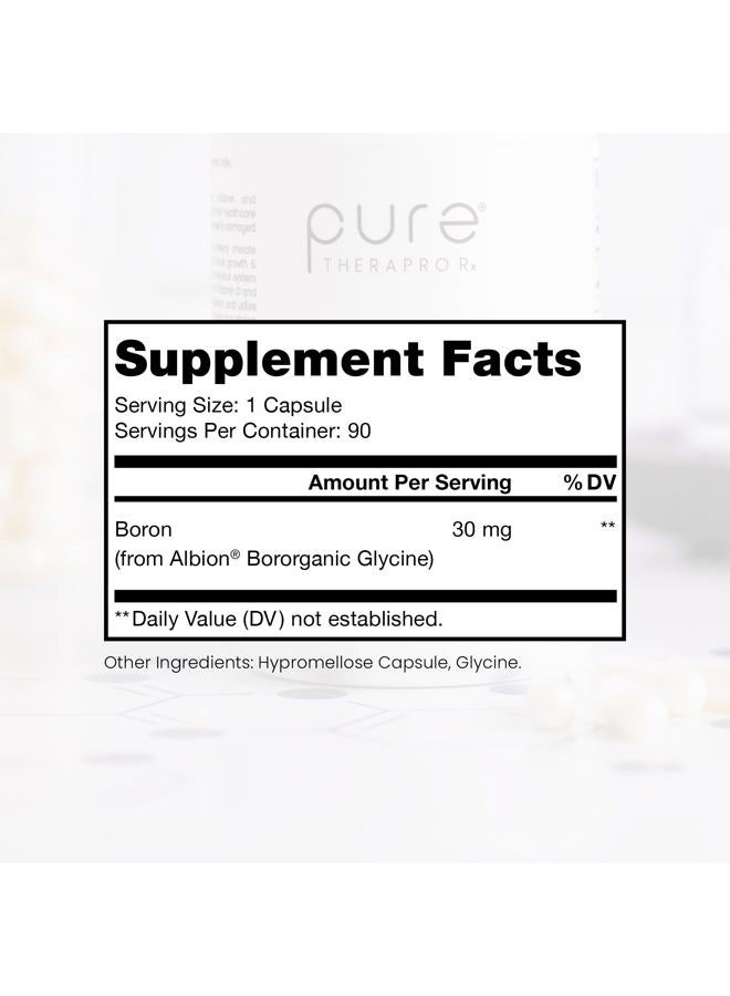 Pure TheraPro Rx Bio Boron, 30mg/Capsule, 90 Capsules, Bororganic Glycine Boron Supplements for Men & Women, Vegan Mineral Supplements for Bones, Cardiovascular Function & Immunity Support - Image 2