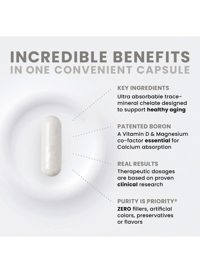 Pure TheraPro Rx Bio Boron, 30mg/Capsule, 90 Capsules, Bororganic Glycine Boron Supplements for Men & Women, Vegan Mineral Supplements for Bones, Cardiovascular Function & Immunity Support - Image 4