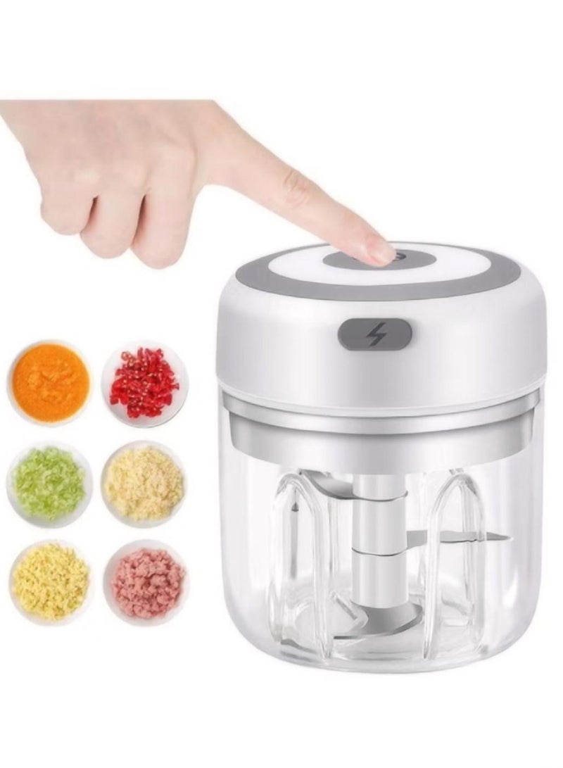 Electric Mini Garlic Chopper, Portable Food Processor, Vegetable Chopper Onion Mincer, Cordless Meat Grinder with USB Charging for Vegetable, Pepper, Onion, Baby Food, Seasoning, Nuts (BPA-Free) - Image 1
