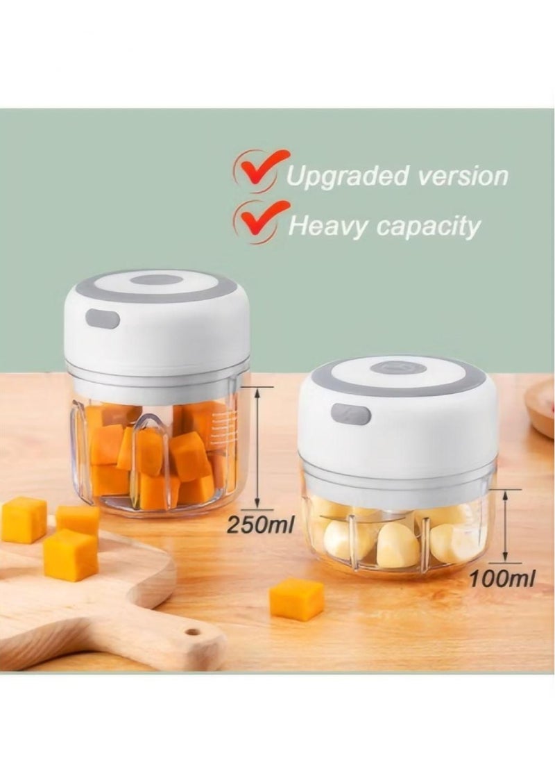 Electric Mini Garlic Chopper, Portable Food Processor, Vegetable Chopper Onion Mincer, Cordless Meat Grinder with USB Charging for Vegetable, Pepper, Onion, Baby Food, Seasoning, Nuts (BPA-Free) - Image 3