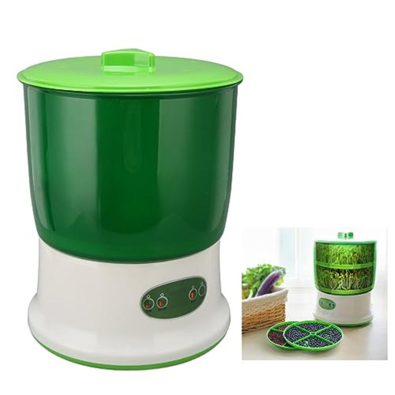 Bean Sprouts Machine LED Display Time Control Intelligent Automatic Seed Sprouter Kit Large Capacity for Radish Alfalfa Wheatgrass Broccoli Sprouts 220V UK Standard - Image 2