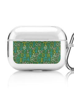 Classic Clear printed Case for Apple AirPods Pro 2nd Generation Thin Transparent Cover [Designed for Apple AirPods Pro 2nd Generation] - Green Board Alphabets