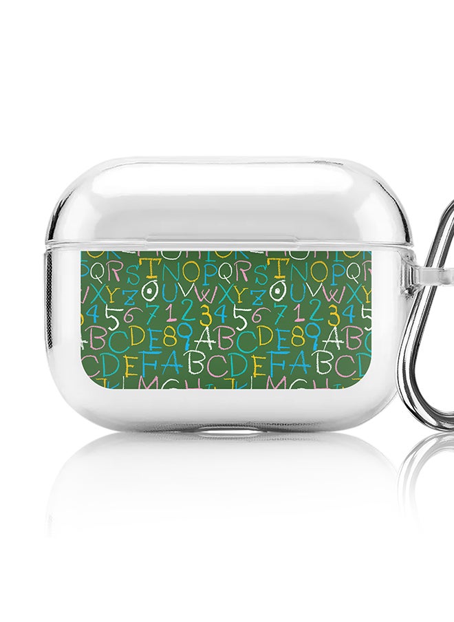 Stylizedd - Classic Clear printed Case for Apple AirPods Pro 2nd Generation Thin Transparent Cover [Designed for Apple AirPods Pro 2nd Generation] - Green Board Alphabets - Image 1