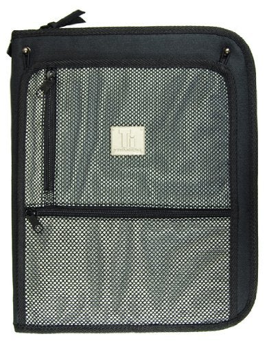 Top Flight Titanium Zipper Binder with 1.5 Inch Slant D-Rings, Foldout Pouch, CD Carrier and Interior File Pocket, 13.5 x 11 Inches, 1 Binder, Black/Silver (4511490) - Image 5