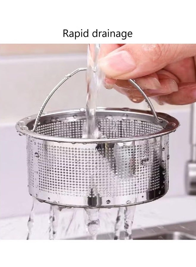 HY 2 Pack Sink Strainer 304 Stainless Steel Kitchen Sink Strainer Anti-Clogging Drain Filter Strainer Kitchen Sink Drain Strainer and 1.6 Inch Deep Kitchen Sink Strainer - Image 3