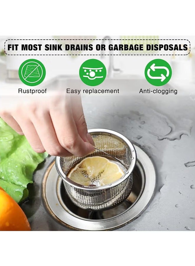 HY 2 Pack Sink Strainer 304 Stainless Steel Kitchen Sink Strainer Anti-Clogging Drain Filter Strainer Kitchen Sink Drain Strainer and 1.6 Inch Deep Kitchen Sink Strainer - Image 2