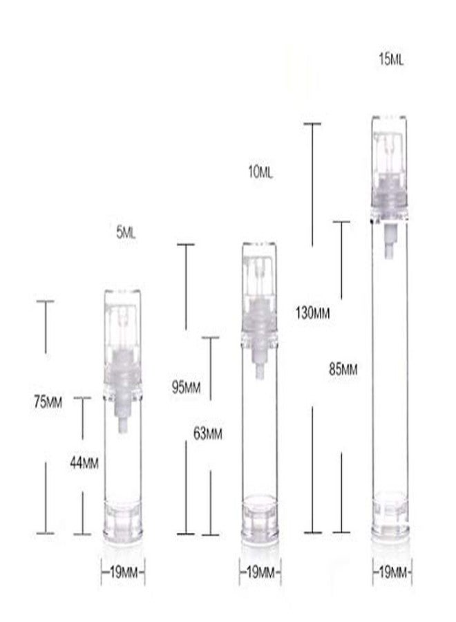Quupy 5ML 6PCS Portable Empty Refillable Pump Plastic Bottle Foundation Travel Clear Bottle Liquid Storage Container - Image 2