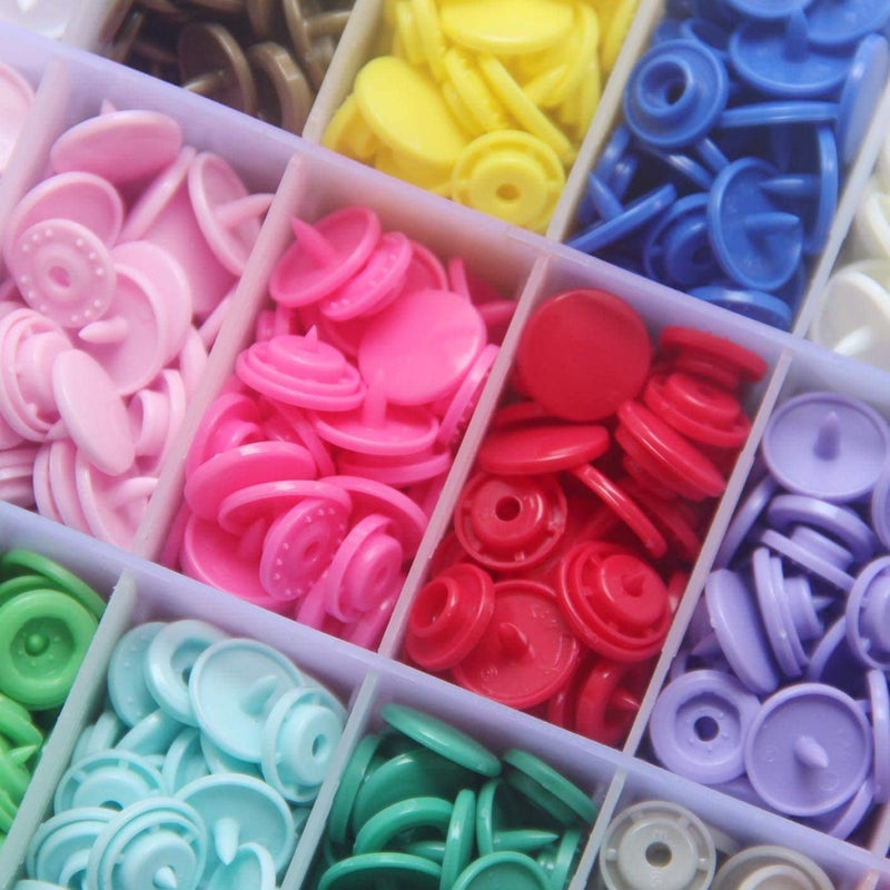 BetterJonny KAM Snaps Buttons + Snap Pliers, Starter Fasteners Kit, 384 Sets 24-Colors, Size 20 T5 KAM Snap Plastic Fasteners Punch Poppers Closures No-Sew Buttons for Crafts Cloth Diaper Bibs - Image 5