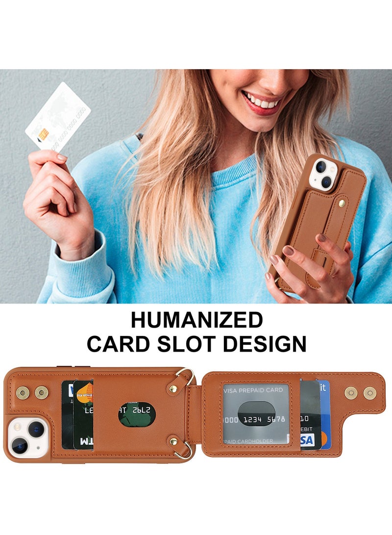 Gerenic Phone Case, Cover for iPhone 15/ 15Plus/ 15Pro/ 15Pro Max, Crossbody Wallet Case with Card Slot Holder, Wrist Strap Shoulder Protective Cover  - Image 5