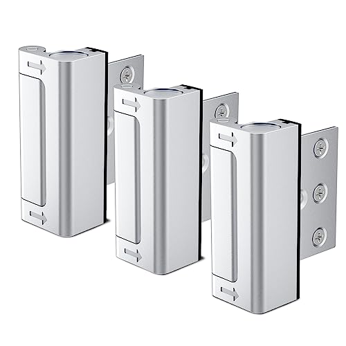 Lvyesea 3Pcs Door Reinforcement Lock, Door Locks for Kids Safety, Door Safety Locks from Inside, Withstand 800lbs Force - Enhance Home Security, Door Lock Security, Aluminum Construction (Silver) - Image 1