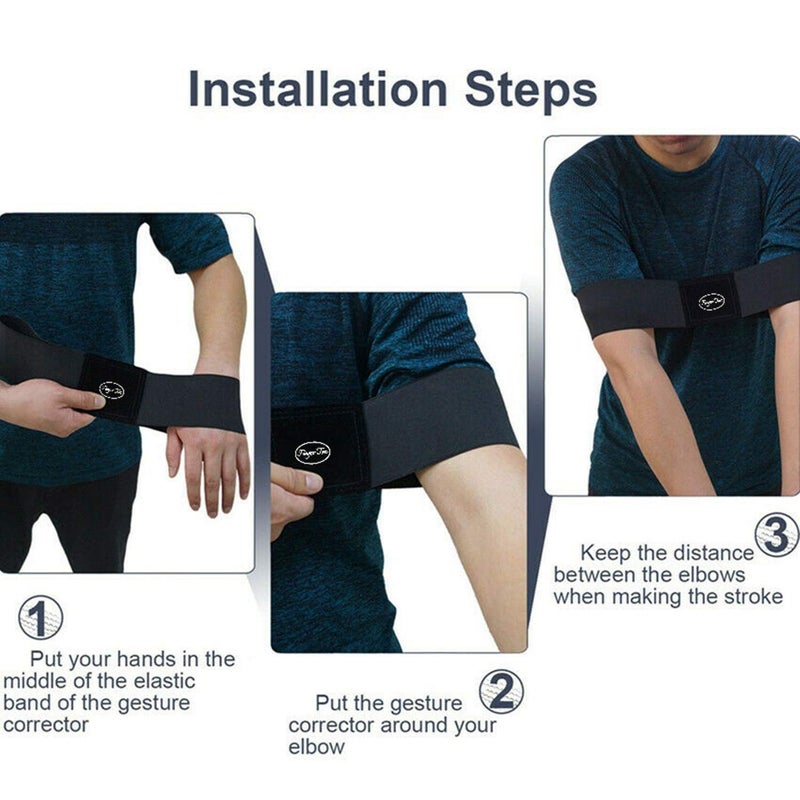 Indusoire Golf Swing Trainer Arm Band Training Aid for Aright Posture & Stick Control Durable Golf Accessory for Beginners Golf Set Compatible(Black) - Image 3
