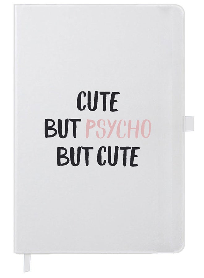 Theodor Designer A5 Thick White Hardcover Notebook Cute Psycho - Image 1
