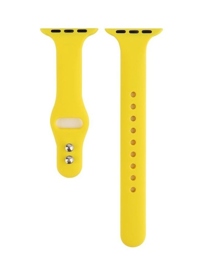 NIBEMINENT Replacement Watchband for Apple Watch Series 7/6/5/4/3/2/1/SE 38/40/41mm Yellow  - Image 2