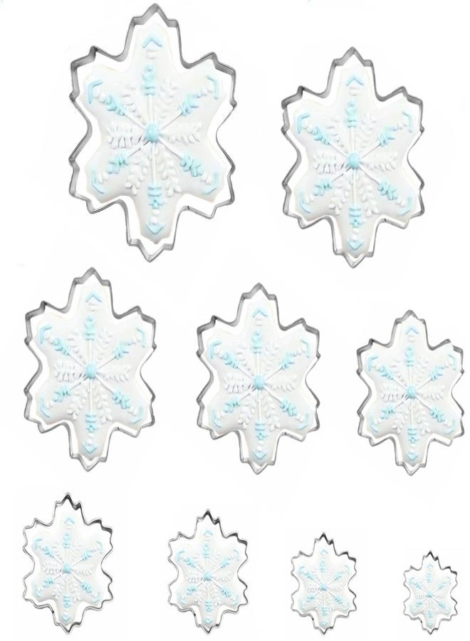 Comais Snowflake Cookie Cutter Set of 9 pcs, Stainless Steel Snowflake Shaped Christmas Cookie Cutters Fondant Baking Molds, From Large Size/4.7 Inches to Small Size/1.5 Inches - Image 1