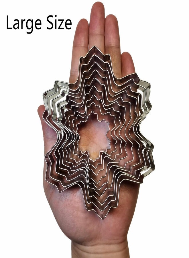 Comais Snowflake Cookie Cutter Set of 9 pcs, Stainless Steel Snowflake Shaped Christmas Cookie Cutters Fondant Baking Molds, From Large Size/4.7 Inches to Small Size/1.5 Inches - Image 3