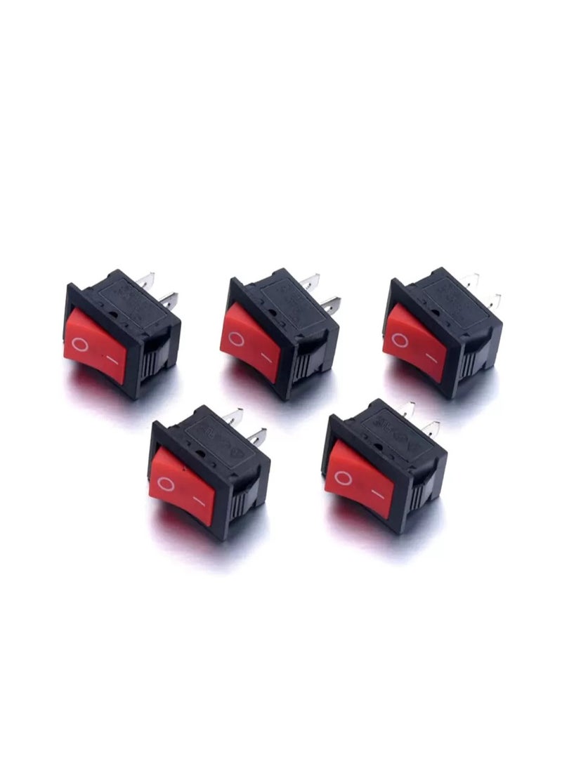 KNP KCD11-101 Red ON-OFF Rocker Switch is a compact and durable switch designed for easy on/off control in low power electrical applications With its bright red rocker this switch provides clear indication of its operational state making it suitable for a variety of devices and environments. - Image 3