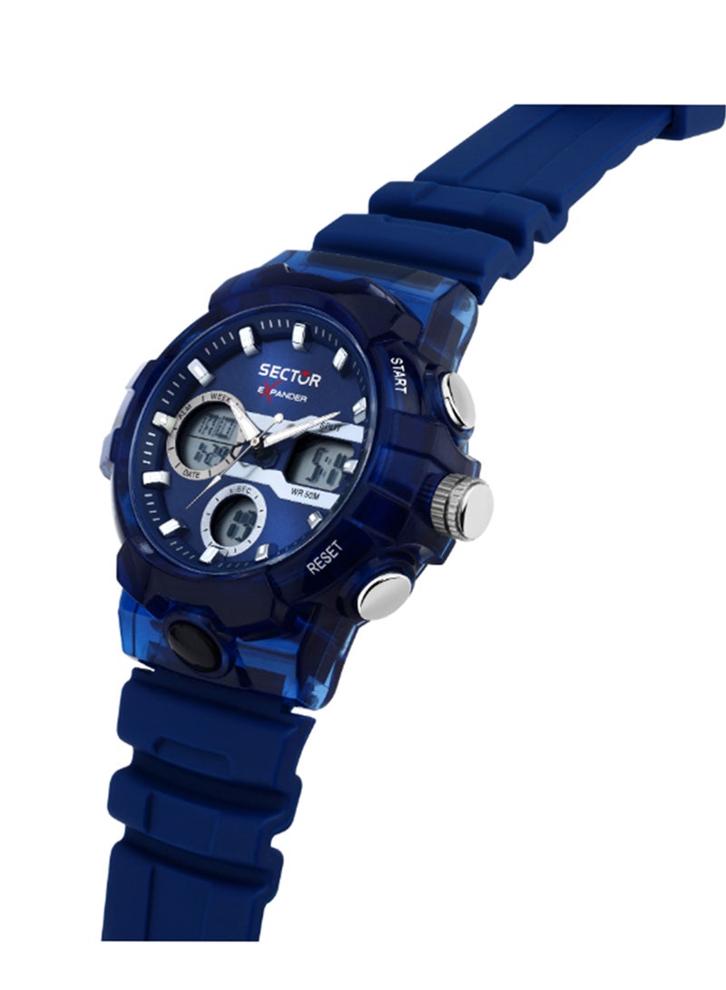 Sector Men's 43MM Blue, Sunray Dial Blue Plastic Watch - R3251242506 - Image 5