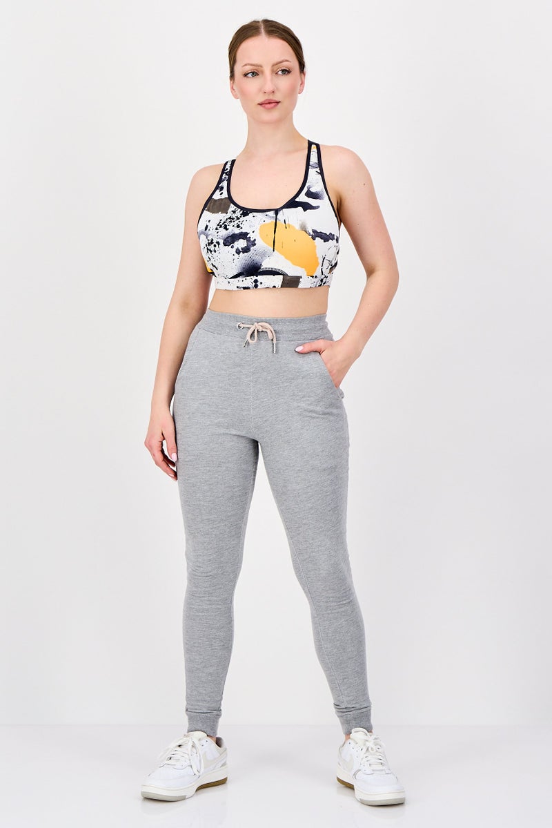 Reebok Women Padded Splatter Paint Training Sport Bra, Multicolor - Image 2