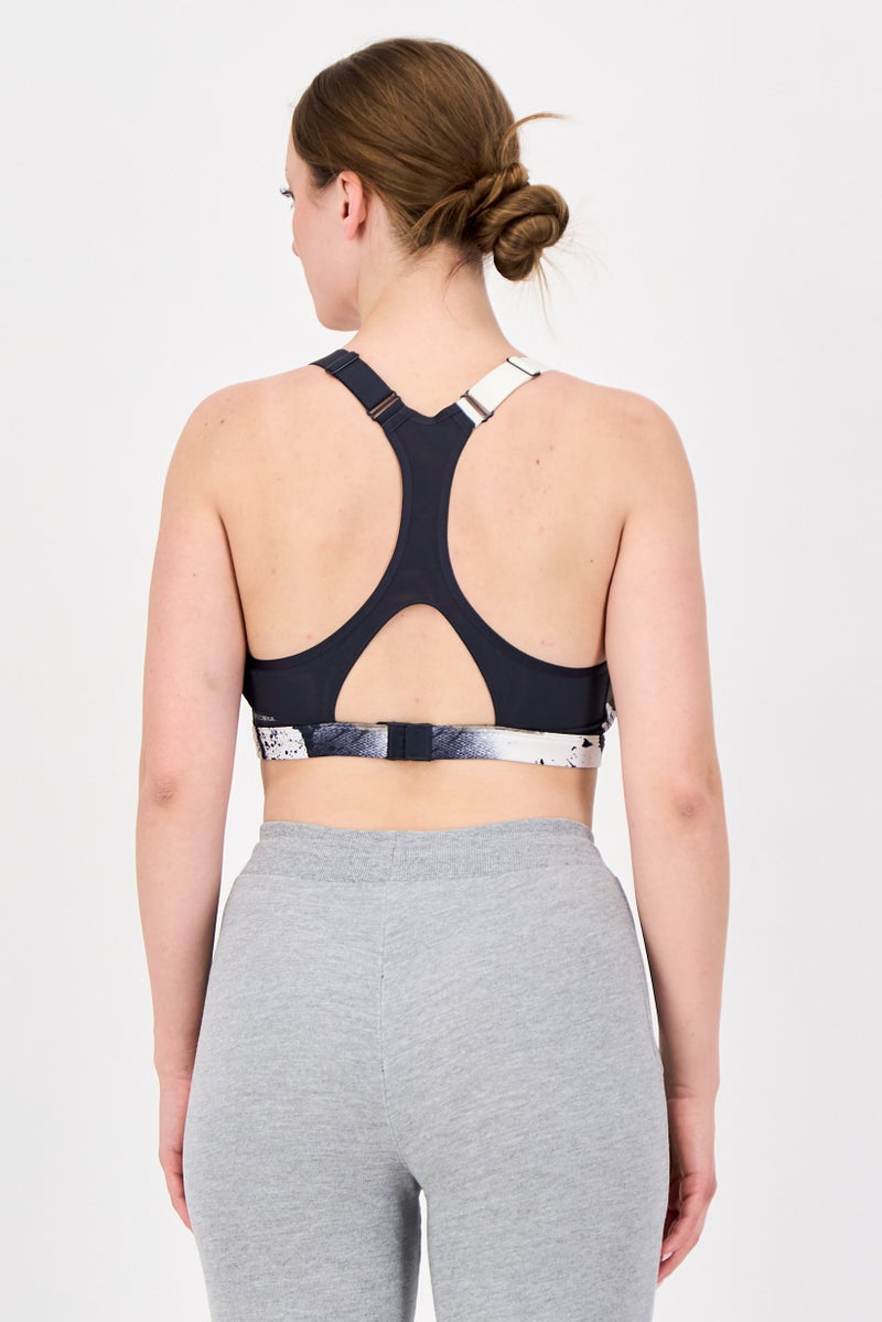 Reebok Women Padded Splatter Paint Training Sport Bra, Multicolor - Image 4